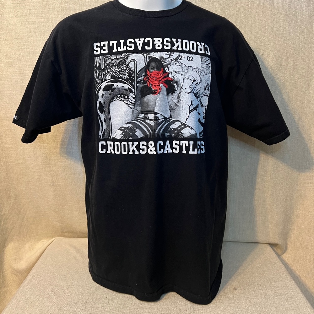 Men’s Xl crooks and castles black t shirt